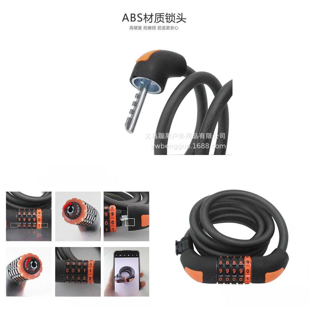 Bike Security Lock With Fivedigit Combo For Mountain And Road Cycling Safety