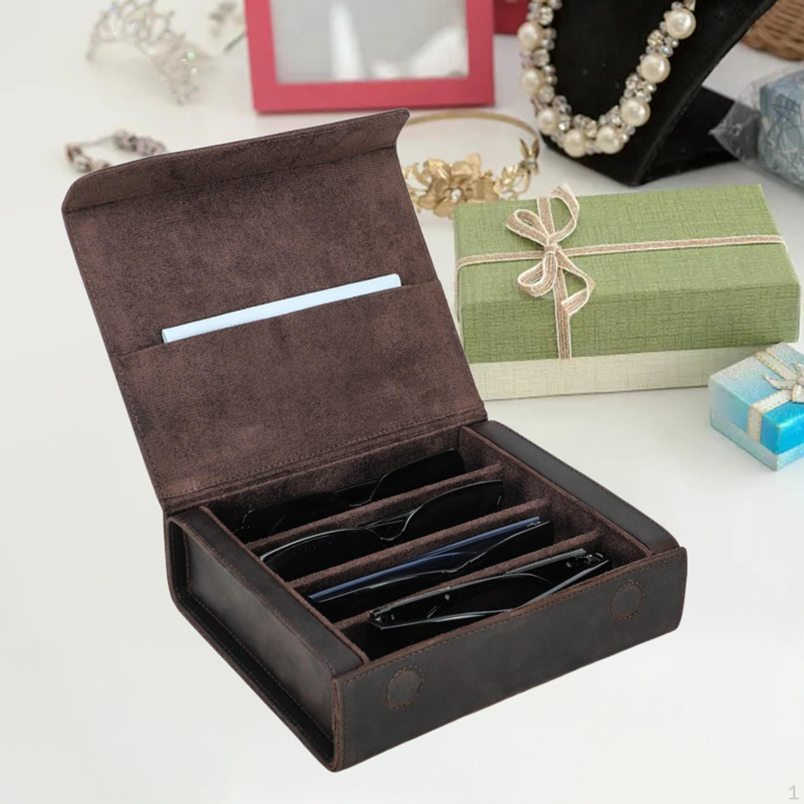 

Коробка-органайзер для солнцезащитных очков, сумка для очков, 4 сетки, футляр для очков, ювелирные изделия