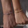 Stainless Steel Knot Snake Chain Handmade Knot Bracelet Gold Silver Color Valentine's Day Jewelry Gifts