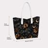 Gothic Dark Floral Moon Pattern Women Large Casual Tote Bag for Daily Shopping Outdoor Use
