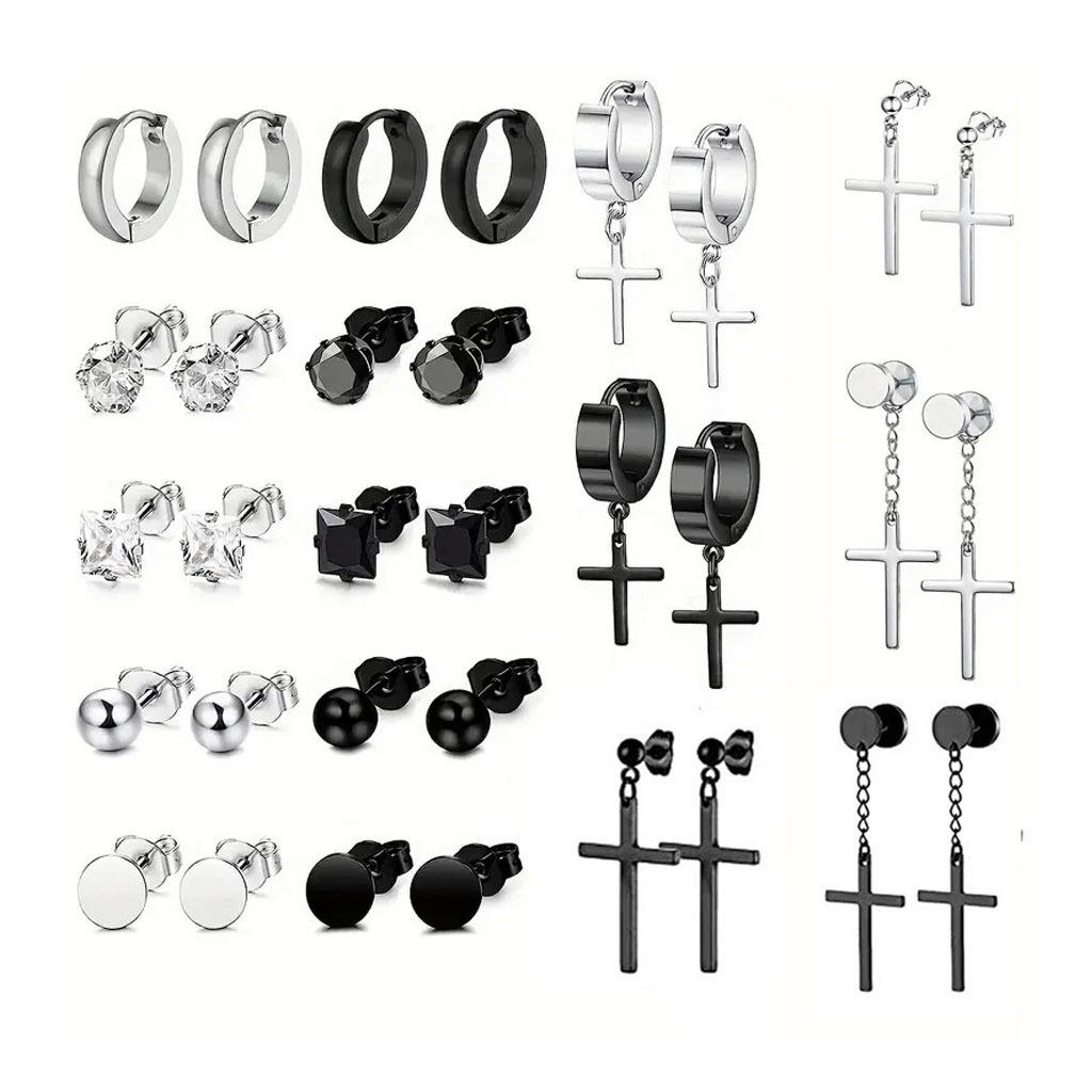 Punk Rock Titanium Steel Hoop Earrings with Tassels