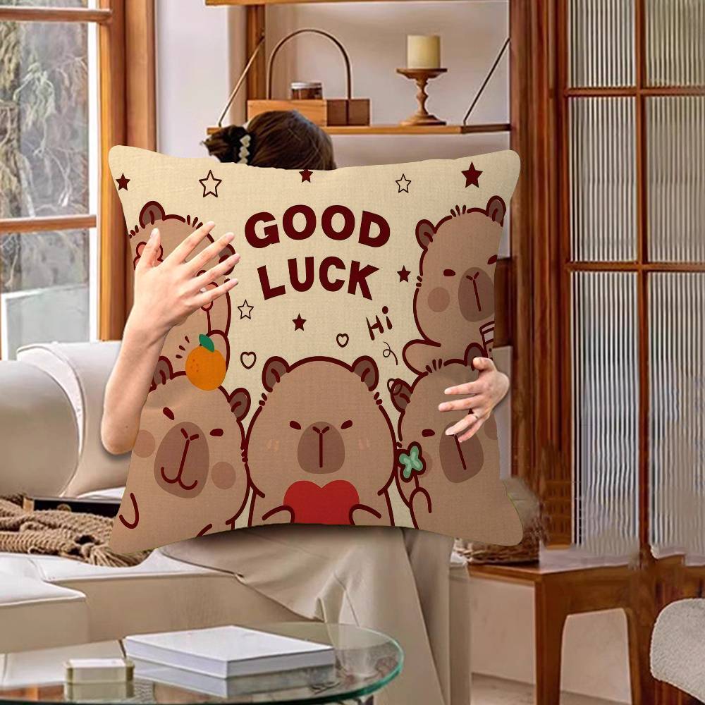Cute Capybara Cushion Cover Pillow Cover Decor Pillowcase Printed Cushion Case For Couch
