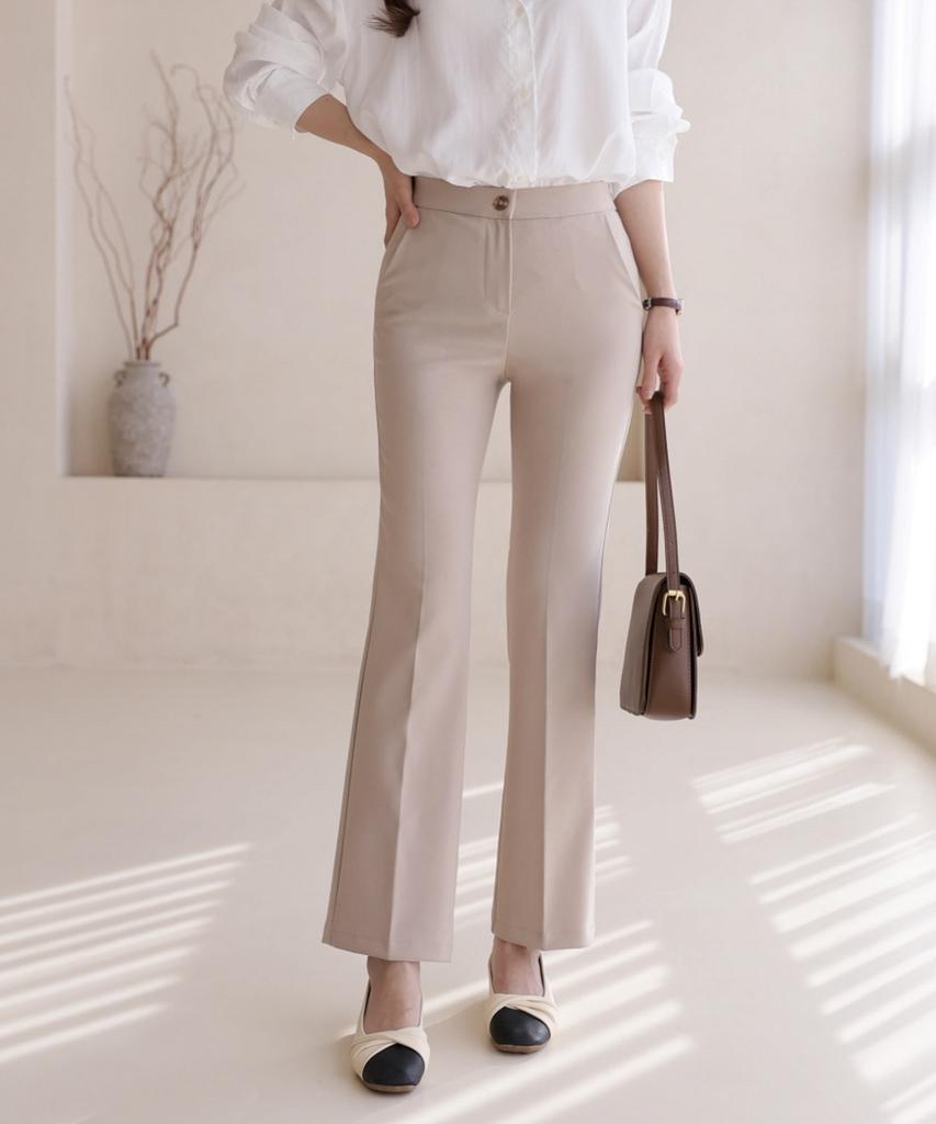 Ppaeppae Secret Banding Stretch Semi-Bootcut Slacks