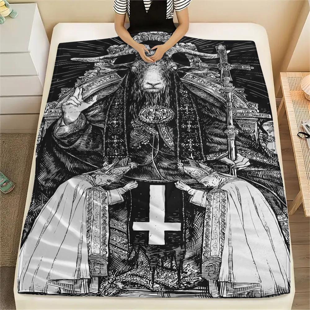 1PC Religion Print FlAannel Blanket, High quality Comfortable for All Seasons, Home Decor, Warmth and Comfort