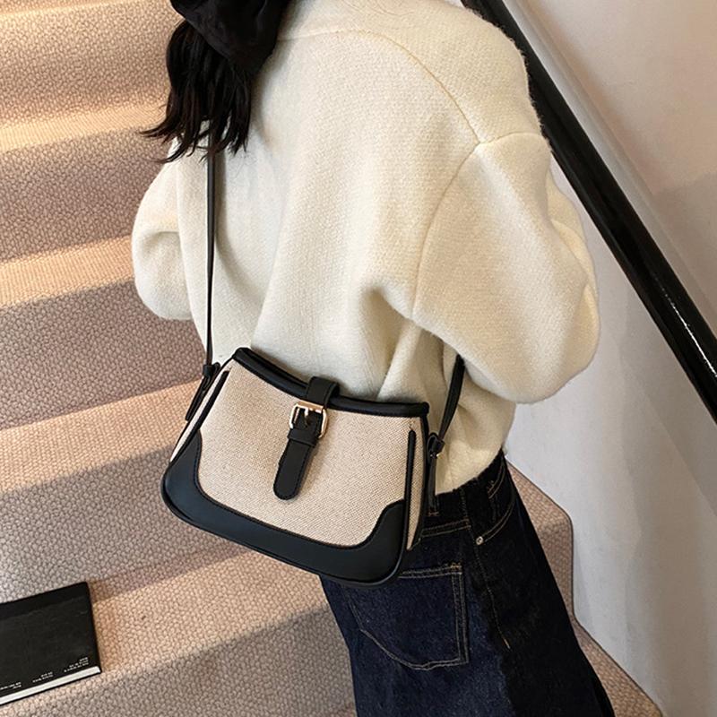 Elegant Women's Contrast Color Woven Crossbody Bag Chic Lightweight Anti-Theft Design Small Shoulder Bag Perfect for Any Occasion AVE