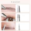 1Set 4PCS Professional Stainless Steel Tweezers Perfect For Eyebrow Hair Removal Splinter Very Effortless and Relaxed To Remove