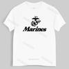 Cotton Tshirt Men Crew Neck Tops Marine Corps U.S