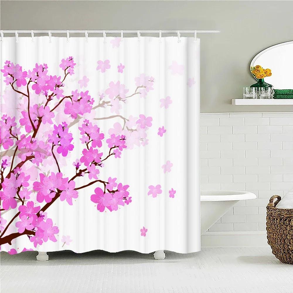 

Waterproof Polyester Fabric Shower Curtain Japanese-Style Waves Samurai Landscape 3D Printing Bathroom Decor Shower Curtains W60H190(CM)-1 Pcs