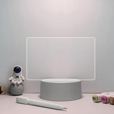 Acrylic Creative Led Night Light Transparent Note Board Erasable Writing Message Board Lamp with Pen Rewritable Night Light USB