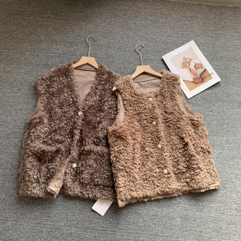 Women's Korean Style Lambswool Fur Vest: Autumn/Winter Fashionable Temperament Loose Warm Coat