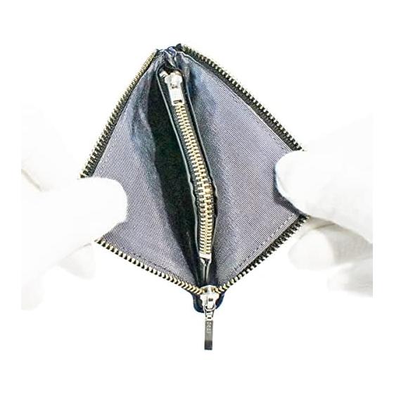 Inden-ya Coin Purse F Small Coin Purse 08 Deer Leather Navy X Black Lacquer Gourd Pattern 1008-04-007 Deer Leather Navy X Black Lacquer Gourd