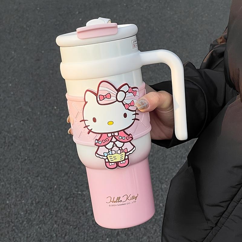 1pc Hello Kitty Stainless Steel Insulated Cup, 900ML Large Capacity Cute Water Cup, Christmas Gift, Car Cup & Portable Coffee Mu