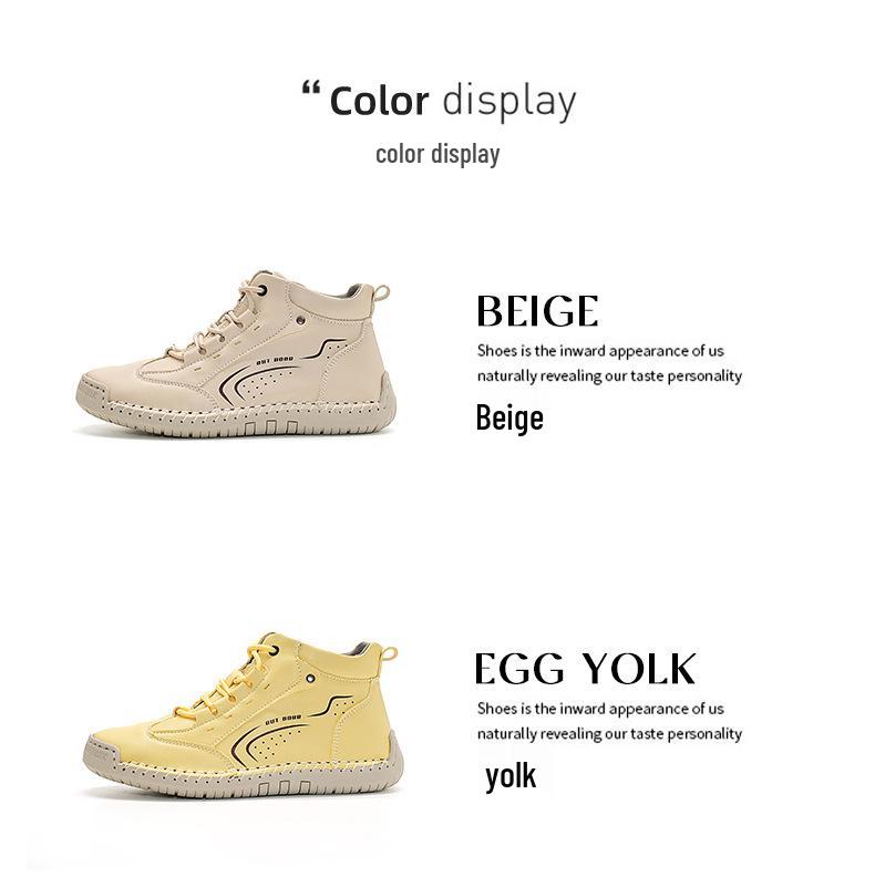 2026 Women's Plus Size Hand-Stitched Martin Ankle Boots - Non-Slip, Soft Sole, Casual Spring Shoes