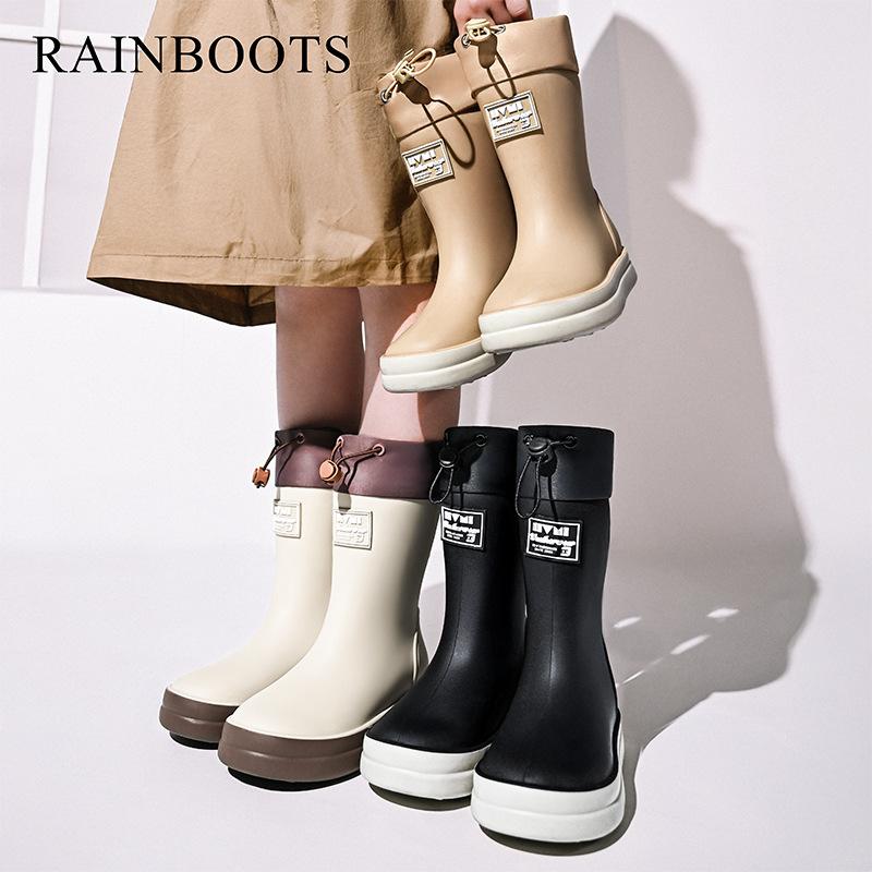New children's outdoor bundle waterproof shoes boys and girls fashion rain boots children's high soft-soled rubber rain shoes