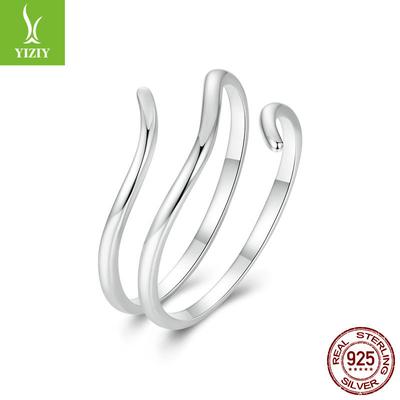 Stilvoller und schlichter Mehrkreis-Live-Ring, exquisiter und hochwertiger S925 Sterlingsilber-Ringschmuck.