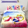 3-teiliges Sailor Moon Design Bettwäsche-Set - HD-bedruckte Bettwäsche mit 1 Bettbezug und 2 Kissenbezügen - Perfekt für die Heim- und Wohnheimdekoration