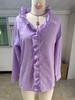 European Spring 2026 Women's Ruffle Trim Long-Sleeve Cotton Shirt