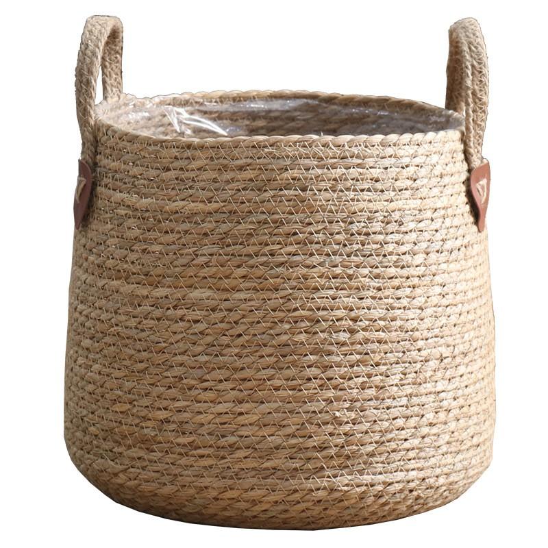 Round Woven Planter Basket Large Size Breathable Flower Pot Indoor Outdoor Garden Decor