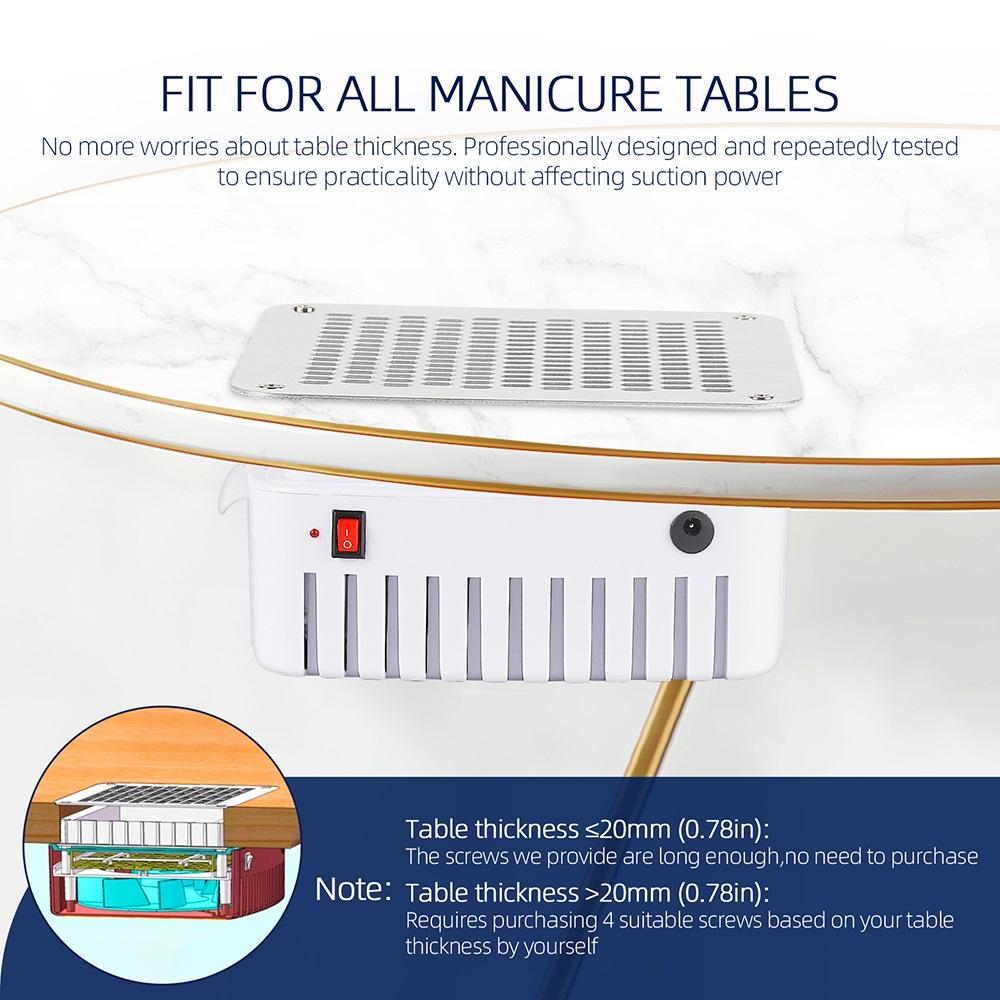 Professional Nail Dust Collector With Filter Built-in Desktop Nail Vacuum Cleaner Gel Nails Manicure Desk Collector For Nails
