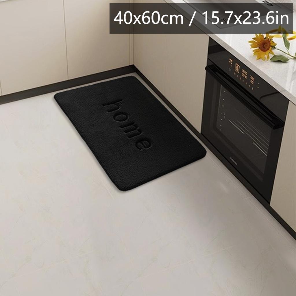 Long Flannel Kitchen Floor Mats Water and Oil Absorption Soft Mats Household Non-slip Mats Bathroom Mats Door Mats