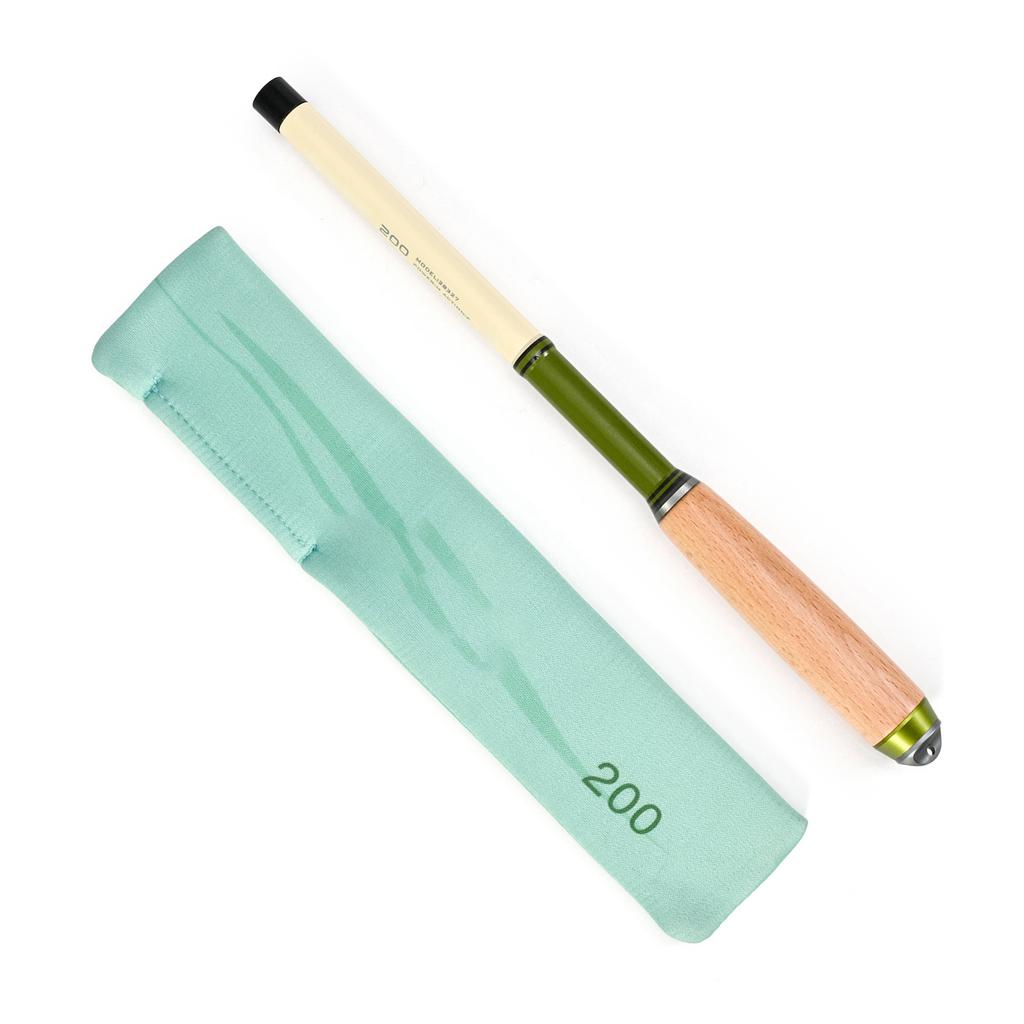 Extendable Fishing Pole Camping Mini Fishing Rod Telescopic Fishing Pole with Solid Wood Handle 2m