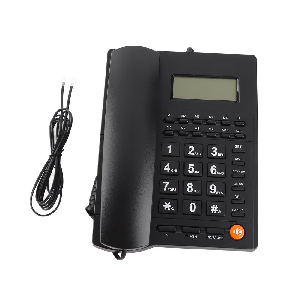Desktop Telephone 5 Level Brightness Adjustable Corded Telephone Support for Redial Pause Flash for Home Hotel