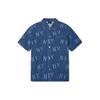 MLB New York Yankees Large Logo Single-Breasted Denim Street Style Logo Short Sleeve Shirt Unisex Shirts Indigo 3ADRB0243-50INS