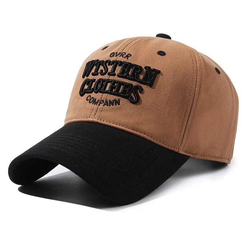 Color matching retro American baseball cap women's face small contrast color four seasons cap men's trendy brand Korean version soft top hat