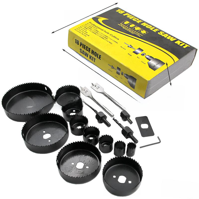 

Набор из 11 кольцевых пил для гипсокартона с 16 открывалками для пластиковых коробок (19мм-64мм) для сверления потолка