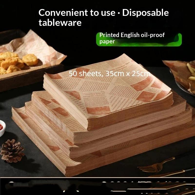 Nonstick Baking Paper 50 Sheets Food Grade Greaseproof Heat Resistant Waterproof Liners for Air Fryer Oven Roasting