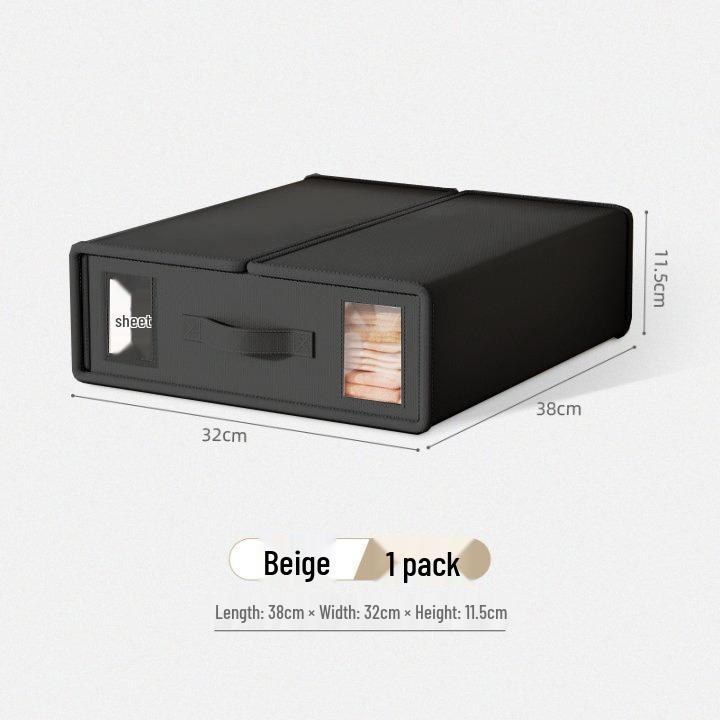 Upgraded Non-woven Four-Piece Bedding Storage Box Set with Leather Handles