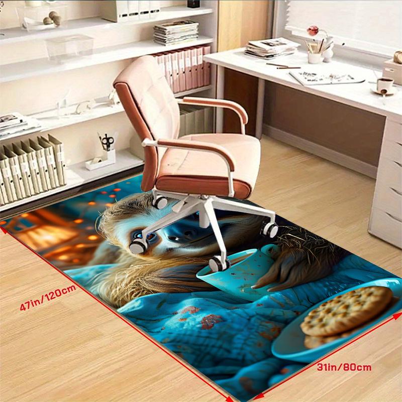Crystal Velvet Sloth Design Area Rug for Bedroom, Living Room, And Home Office Decoration, Stylish Mat for Bedside A78