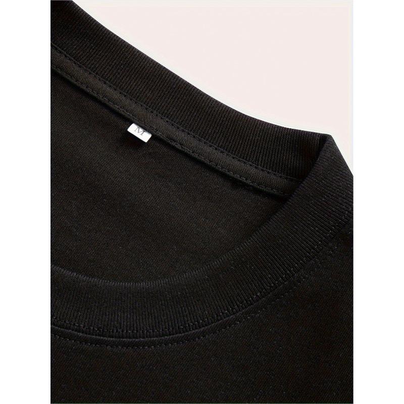 European Size T-Shirt, Casual Short Sleeve Round Neck T-Shirt with 'OSAKA' Design, Black Japanese Style Summer Outdoor Clothing
