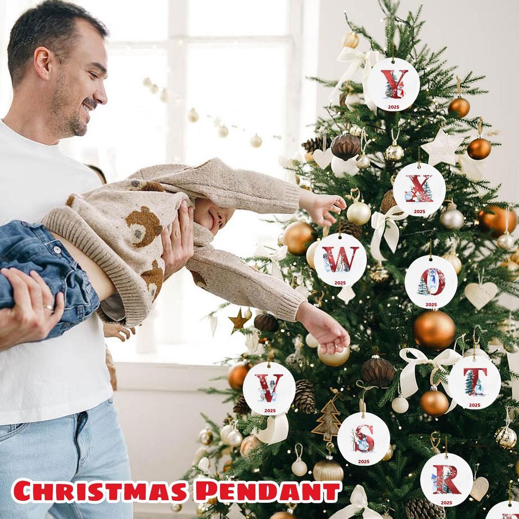 26 Letters Santa Christmas Pendant Acrylic Car Pendant Christmas Tree Decoration