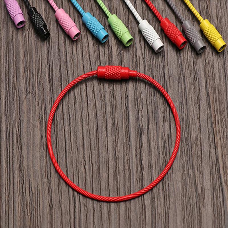 10 pezzi 1,5*150 mm portachiavi con anello circolare in acciaio inossidabile, attrezzi da esterno