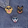 Dogs Puppy Enamel Pins Beagle Border Collie German Shepherd Golden Retriever Husky Corgi Brooches Lapel Badges Animal Jewelry