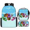 Poppyplaytime Mochila Escolar para Estudante Conjunto de Três Peças Mochila Bolsa Estojo