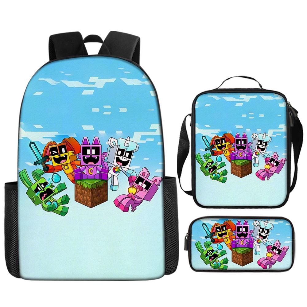 Poppyplaytime Mochila Escolar para Estudante Conjunto de Três Peças Mochila Bolsa Estojo