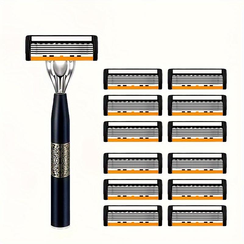 High Quality Men Safety Razor 6-Layer Germany Stainless Steel Shaving Blades Manual Shaver Replacing Cutter Head
