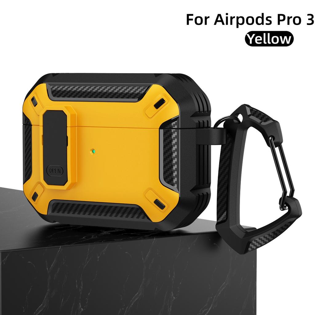 For AirPods Pro 3 Case Cover with Cleaning Kit&Keychain Automatic Pop-up Full Protective Case with Secure Lock For AirPods Pro 3