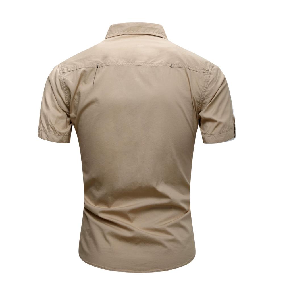 Men's Short Sleeved Shirt, Outdoor Men's Plus Size Military Workwear, All Cotton Shirt