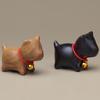 Green Sandalwood Carved Cat & Hippo Desktop Decoration for Home or Office
