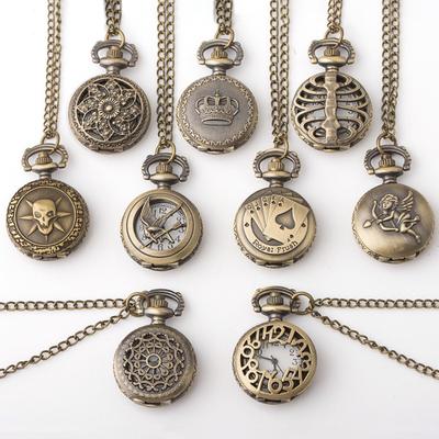 Kleiner Retro-Halskettenanhänger-Uhr Herren- und Damen-Trend-Taschenuhr