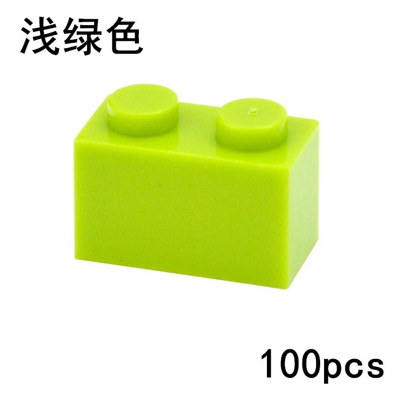 100pcs Bricks Compatible 3004 1x2 Dots DIY Building Blocks Thick Figures Brick Educational Creative Construction Toys For Kids