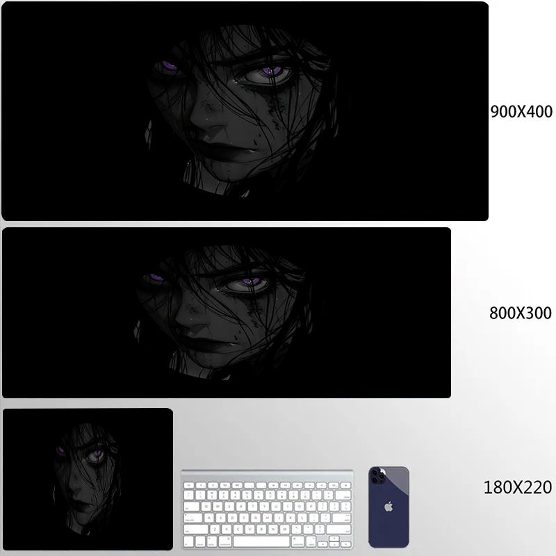 Gaming Mouse Pad HD Print Dark Girl Large Mousepad XXL Rubber Desk Mat for Gamer Desktop Decoration Lock Edge Cool  Mause Mats