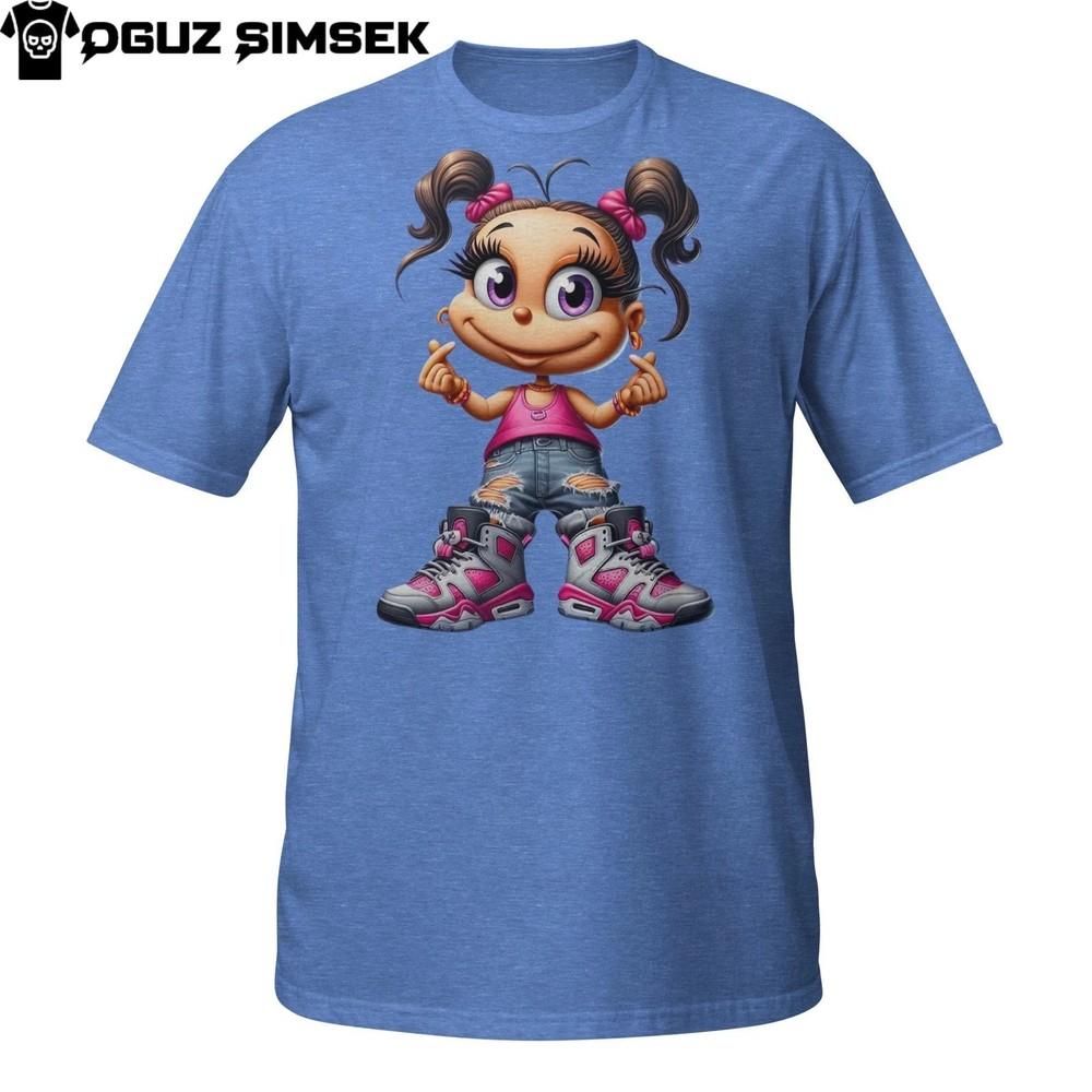 

Chibi Girl Tee – Cute Anime Style Character with Ripped Jeans and Pink Sneakers XL