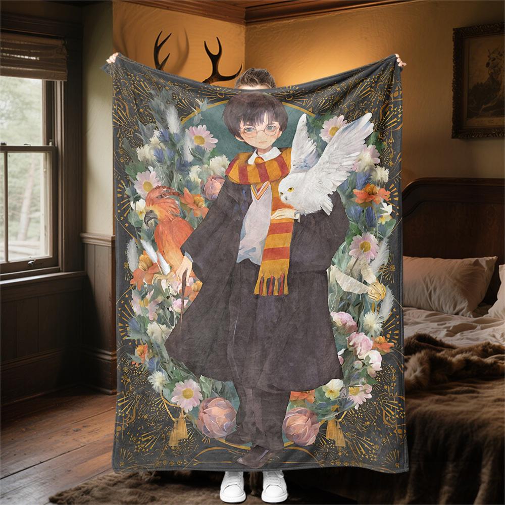 1 unidad bufanda de Hogwarts Hedwig Manta de franela para exteriores Todas las estaciones Suave Calidez, Decoración del hogar 1031241