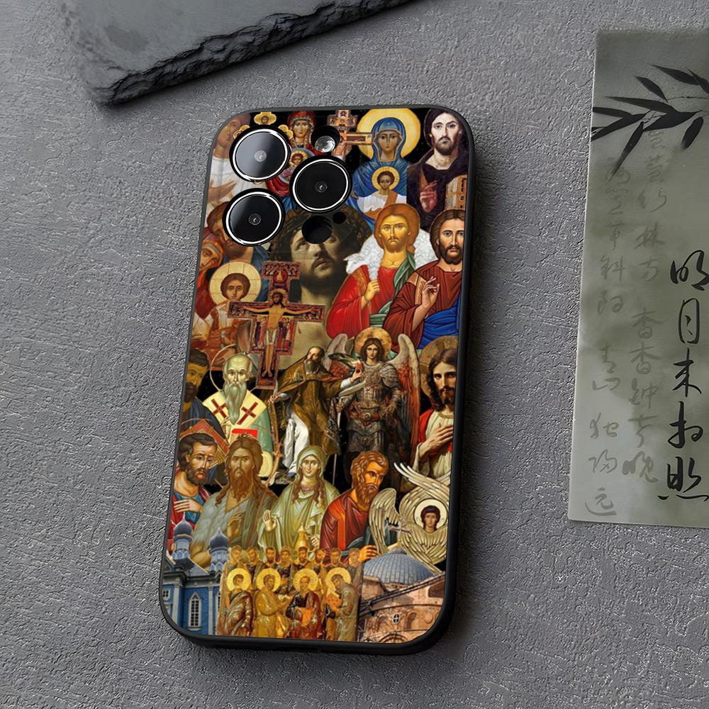 Orthodox Cross Icon Church Phone Case For Iphone 16 17 11 15 14 13ProMax 12 Pro Xs Max Mini Xr 8 6s Plus Funda Covers