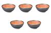 Set of 5 Black Mortar Bowls X Made In Setomonohonpo (Large) [16.5 7.5cm] Mortar, Japan,