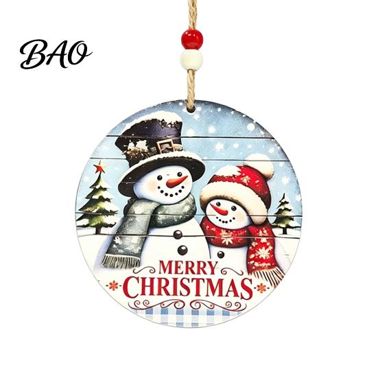 Rustic Xmas Tree Pendants Christmas Wooden Hanging Sign with Hemp Rope, Holiday Wall Decor Indoor for Home Party Decoration, Solid Wood Festive